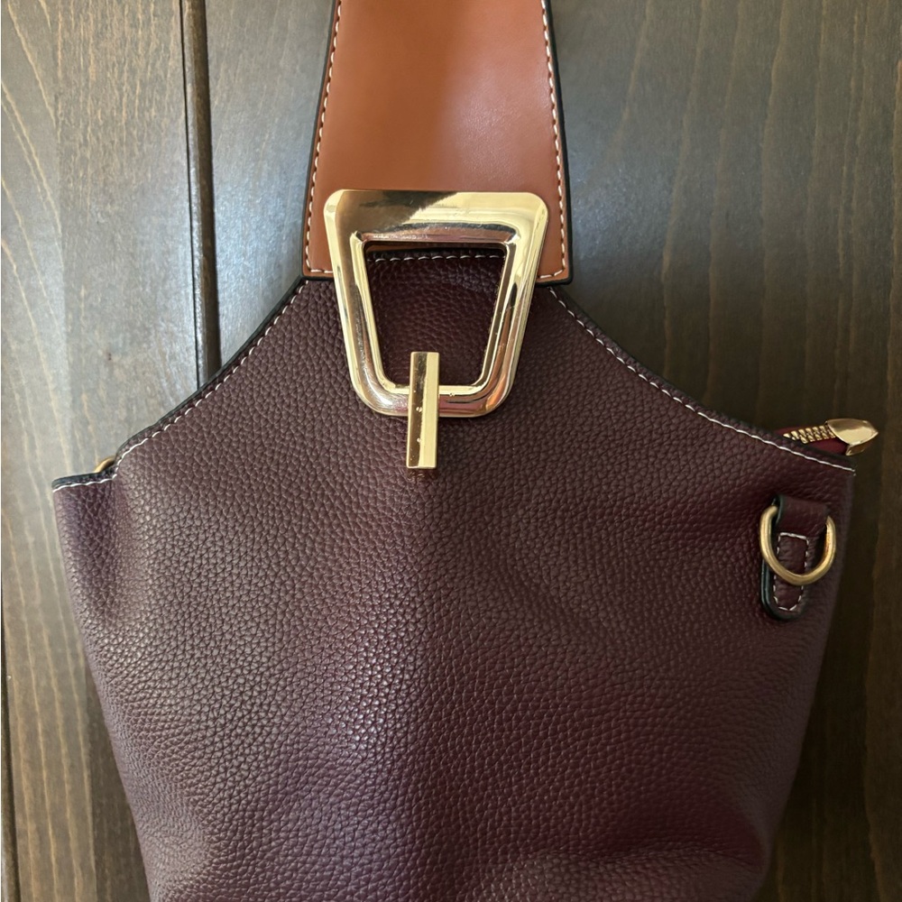Elegant wine  Leather Women's Bag